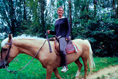 A riding stable with a riding school is about 2 km away.